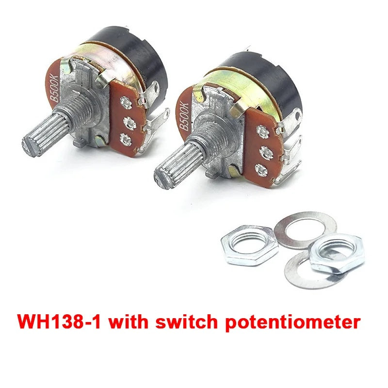 WH138 Potentiometer Adjustable Resistance Speed Regulator with Switch Potentiometer WH138-1 B5K B10K B20K B22K B50K B100K B250K B500K
