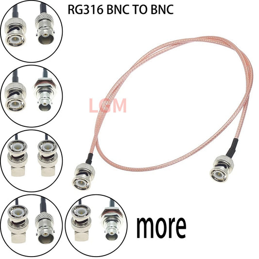 RG316 Wire BNC To BNC Connector Male Female Q9 Plug Jack Crimp Connector RG316 Cable Extension RF Brass Copper Coaxial WIFI Coax Jumper