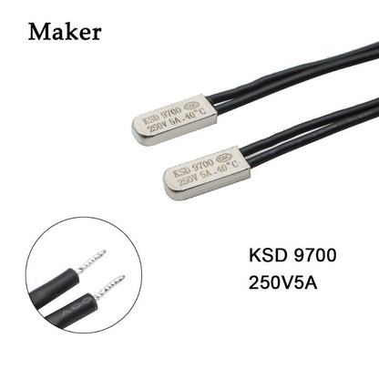 5Pcs KSD9700 Normally Closed / Open 5A 250V 55C 75C 85C 90 95C 100C Degree Celsius Thermostat Thermal Protector Fuses Temperature Switch