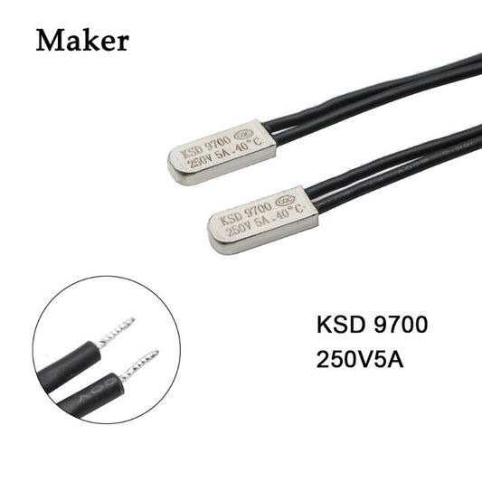 5Pcs KSD9700 Normally Closed / Open 5A 250V 55C 75C 85C 90 95C 100C Degree Celsius Thermostat Thermal Protector Fuses Temperature Switch