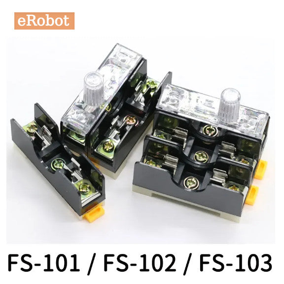 6X30mm 220V Glass Fuse Holder FS-101 FS-102 FS-103 Din Rail Mount Single Pole 10A Fuse Casing