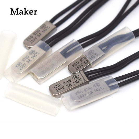 5Pcs KSD9700 Normally Closed / Open 5A 250V 55C 75C 85C 90 95C 100C Degree Celsius Thermostat Thermal Protector Fuses Temperature Switch