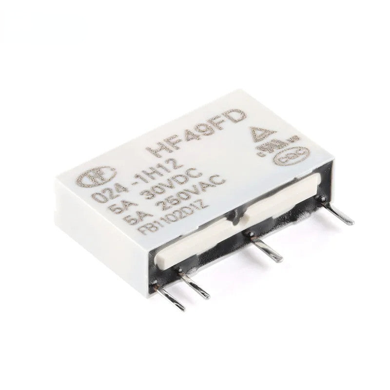 Power Relay HF49FD HF49FD-005-1H12 HF49FD-012-1H12 HF49FD-024-1H12 DC 5V 12V 24V 5A 4Pin Relais Feet Distance 7.62mm