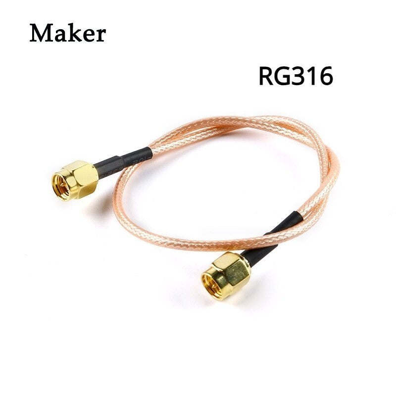 2Pcs RG316 SMA Male Plug To SMA Male Connector Wire Terminal Crimp RF Coaxial Jumper Pigtail Cable for Radio Antenna