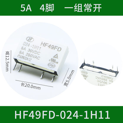 HF49FD Industrial Relay HF49FD- 005 012 024 -1H11 4PIN 5V 12V 24V Miniature Power Relay