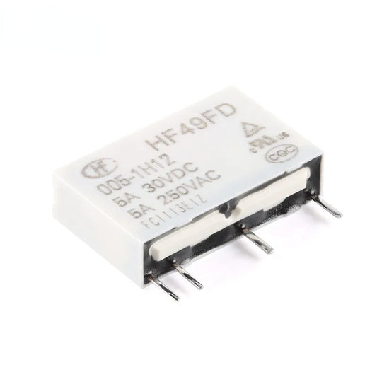 Power Relay HF49FD HF49FD-005-1H12 HF49FD-012-1H12 HF49FD-024-1H12 DC 5V 12V 24V 5A 4Pin Relais Feet Distance 7.62mm