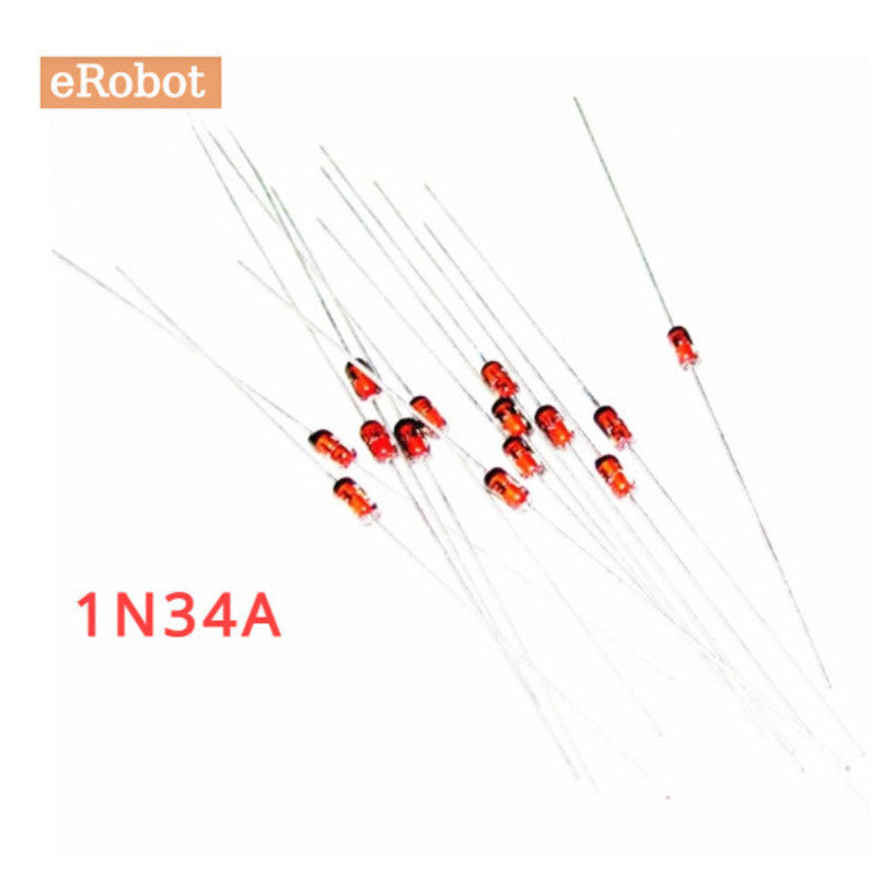 50/20/10Pcs 1N34A 1N34 Germanium Diode 50mA 65V DO-35 (DO-204AH) IN34A IN34 Axial for TV FM AM Radio Detection in Stock