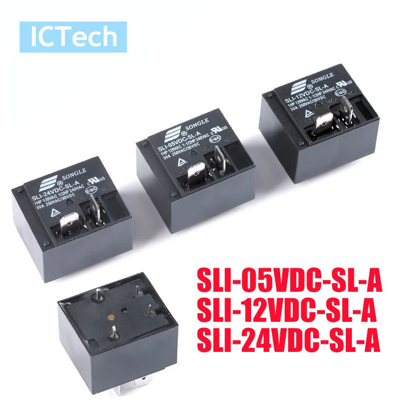 Original SLI Relay SLI-05VDC-SL-A SLI-12VDC-SL-A SLI-24VDC-SL-A 5V 12V 24V 30A HF2160 4Pin Power Relay New