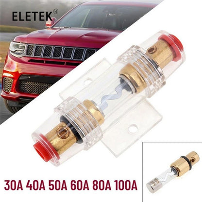 AGU 10*38MM Fuse & Holder Car Audio Refit Fuse Holder Car Stereo Audio Circuit Breaker Inline 30/40/50/60/80/100A