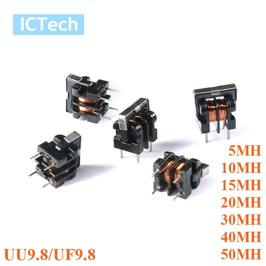 UU9.8 UF9.8 Inductor 5mH 10mH 15mH 20mH 30mH 40mH 50mH Common Mode Choke Inductor for Filter Inductance Pitch 7*8mm Copper Wire