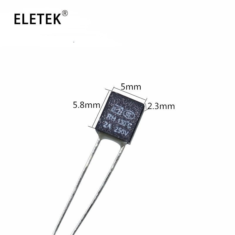 10Pcs RH115 120 125 130 135 140 145 150 Degree Thermal Fuse RH Temperature Fuse 2A 250V Fan Motor Thermal Fuse