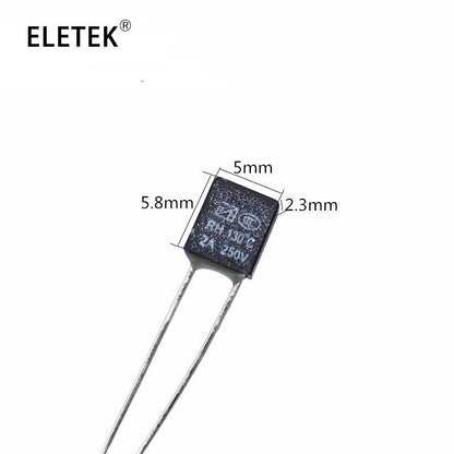 10Pcs RH115 120 125 130 135 140 145 150 Degree Thermal Fuse RH Temperature Fuse 2A 250V Fan Motor Thermal Fuse