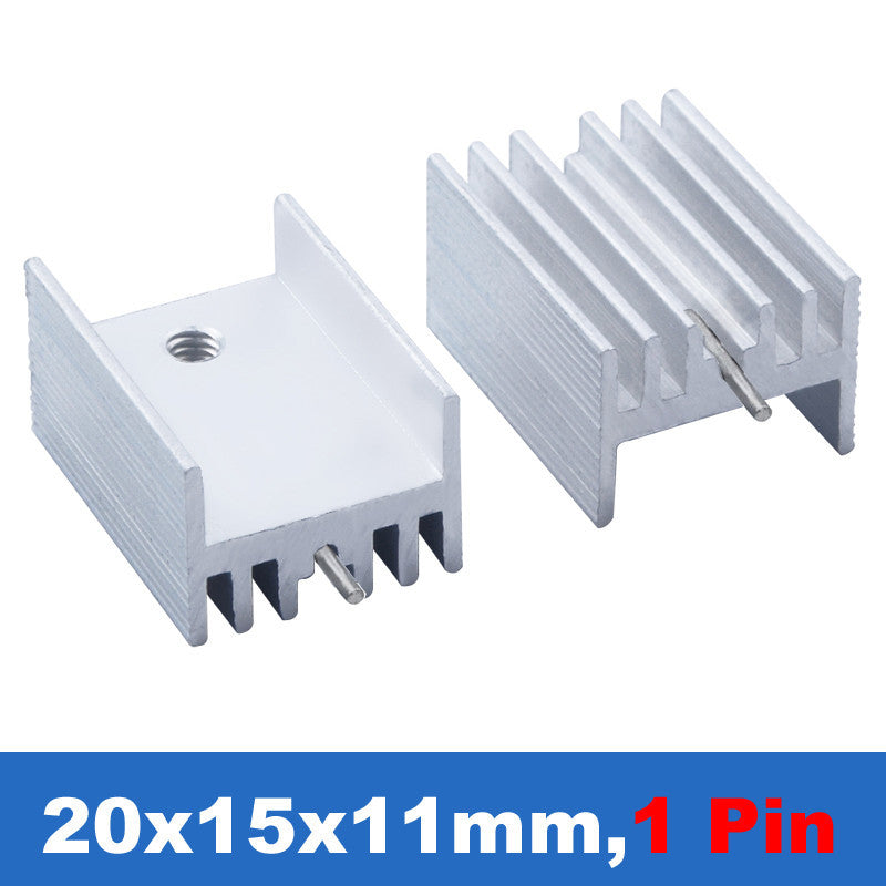 10Pcs Black Aluminum 20*15*11mm TO-220 TO220 Heatsink for Transistor MOS Tube Radiator for MOS 7805 Triode Transistors Cooler IC Chip Dissipation