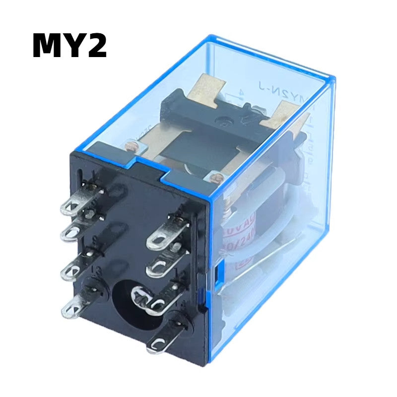 AC 220V DC 24V 12V Small Electromagnetic Relay 5A 8Pin 14Pin Coil Power Relay w Base MY2NJ LY2NJ MY4NJ HH52P HH54P