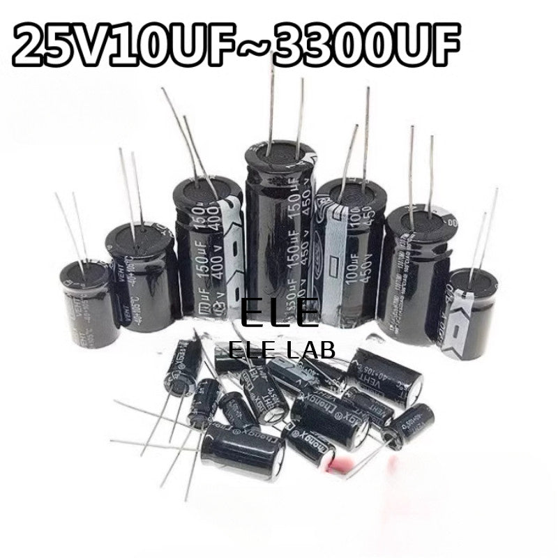 25V Electrolytic Capacitors 10UF 22UF 47UF 100UF 220UF 330UF 470UF 680UF 1000UF 3300UF Aluminum Capacitor