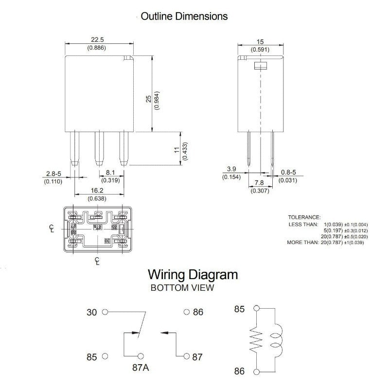 Original 301-1C-C-R1 U01 U02 12VDC 24VDC Automotive Relay 5 Pins SPDT
