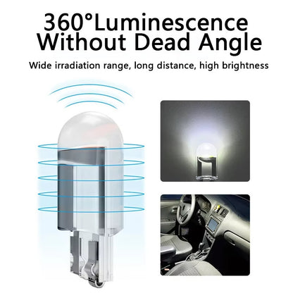 W5W Led T10 Car Light COB High brightness transparent 6000K White Auto Automobiles License Plate Lamp Dome Read Bulb 12V
