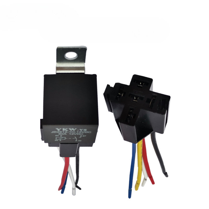 40A 80A Auto Car Relay JD2912 with Socket Wire 4Pin 5Pin DC 12V 24V 36V 48V 72V with Mounting Hole Coil Power 1.8W Automobile Control Device
