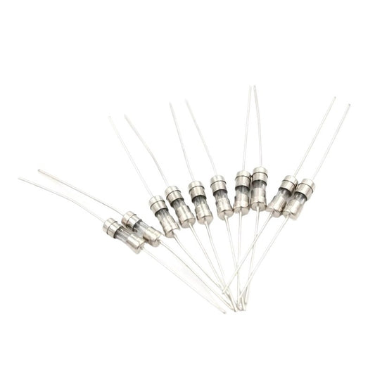 20pcs 3.6x10mm Axial Lead Glass Fuse Tube 0.5A/1A/1.5A/2A/2.5A/3A/3.15A/4A/5A/6.3A/10A Overcurrent Protection