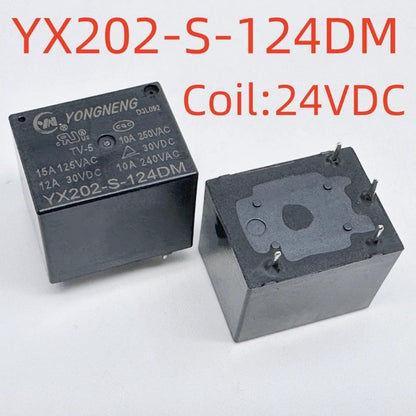 Original YONGNENG Relay YX202-S-105DM 112DM 124DM 10A 4Pin 5Pin SPST 5V/12V/24VDC Compatible with HF3FF JQC-3FF SRD