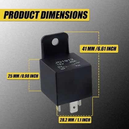 JD1912 Relay 4 Pin 40A 12V 24V 36V 48V 60V 72V SPST Car Truck Van Motorcycle Boat Relay