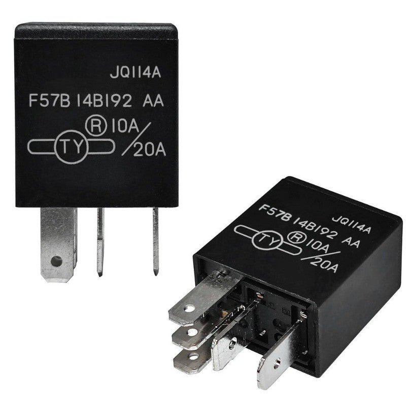 Relay F57B14B192AA 10A/20A 12VDC 5Pins Automotive Relay F57B 14B192 AA Compatible for Select Ford,Toyota,Cadillac Vehicles