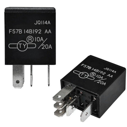 Relay F57B14B192AA 10A/20A 12VDC 5Pins Automotive Relay F57B 14B192 AA Compatible for Select Ford,Toyota,Cadillac Vehicles