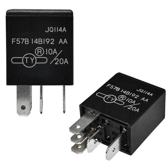 Relay F57B14B192AA 10A/20A 12VDC 5Pins Automotive Relay F57B 14B192 AA Compatible for Select Ford,Toyota,Cadillac Vehicles