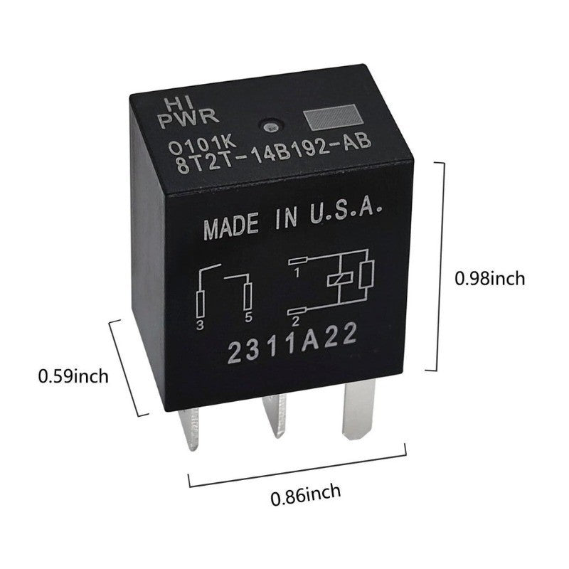 Relay 8T2T-14B192-AB /AA/BA 12VDC 4 Pins 5 Pins Automotive Relay Compatible for Select Ford Vehicles