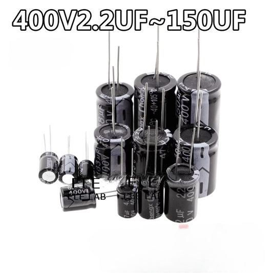 400V Aluminum Electrolytic Capacitors 1uF 2.2uF 3.3uF 4.7uF 6.8uF 10uF 22uF 33uF 47uF 68uF 100uF