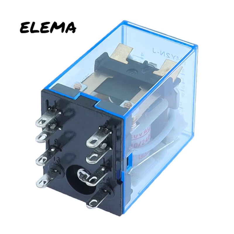 AC 220V DC 24V 12V Small Electromagnetic Relay 5A 8Pin 14Pin Coil Power Relay w Base MY2NJ LY2NJ MY4NJ HH52P HH54P