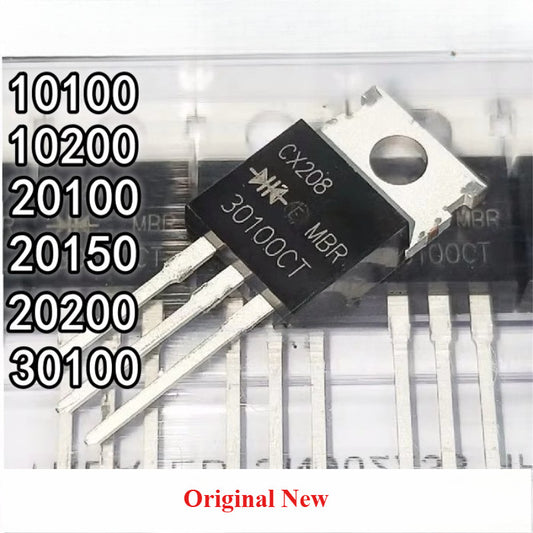 5Pcs Original Schottky Diodes MBR10100CT MBR10200CT MBR10150CT MBR20100CT MBR20150CT MBR20200CT MBR30100CT 10A/15A/20A/30A 100V-200V TO-220 Rectifiers
