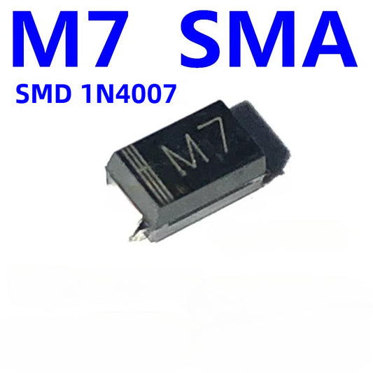 ‌100Pcs Original M7 SMA SMD Rectifier Diode 1A 1000V  Equivalent To 1N4007, DO-214AC