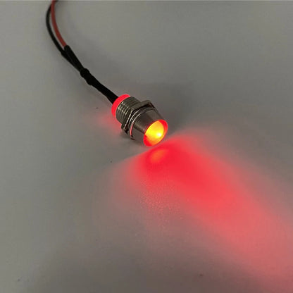 5Pcs 5mm LED with Wire Socket Pre-Wired LEDs Bulb 5V 12V 24V Emitting LED Diode with 20cm Wire Signal Indicator Lights 8mm Panel Mount