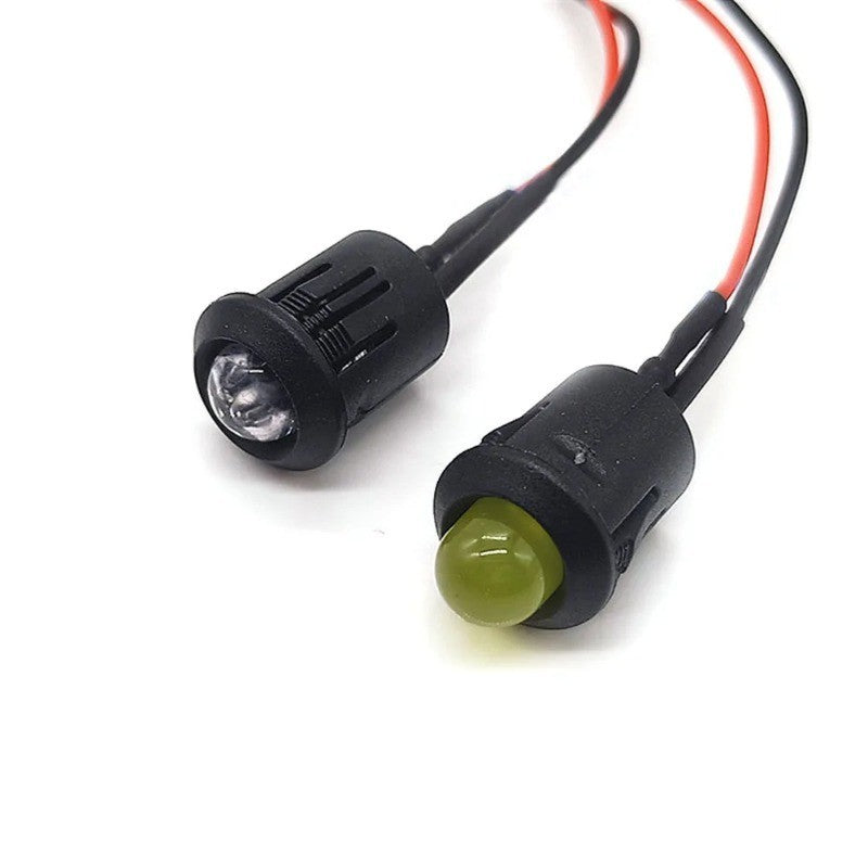 5Pcs 10mm LED with Wire Socket Pre-Wired LED Diode 12V Ultra Brigh LED Lamp with 20cm Wire White Red Green Blue Yellow