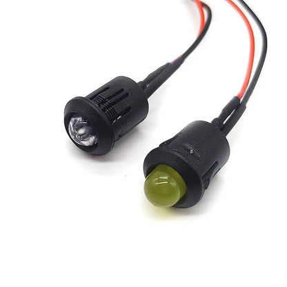 5Pcs 10mm LED with Wire Socket Pre-Wired LED Diode 12V Ultra Brigh LED Lamp with 20cm Wire White Red Green Blue Yellow