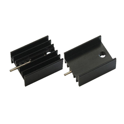 10Pcs Black Aluminum 20*15*11mm TO-220 TO220 Heatsink for Transistor MOS Tube Radiator for MOS 7805 Triode Transistors Cooler IC Chip Dissipation