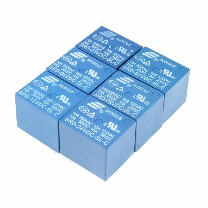 5Pcs Original Relay SRD Relay 4Pin 5Pin 3V 5V 9V 12V 24V 10A New