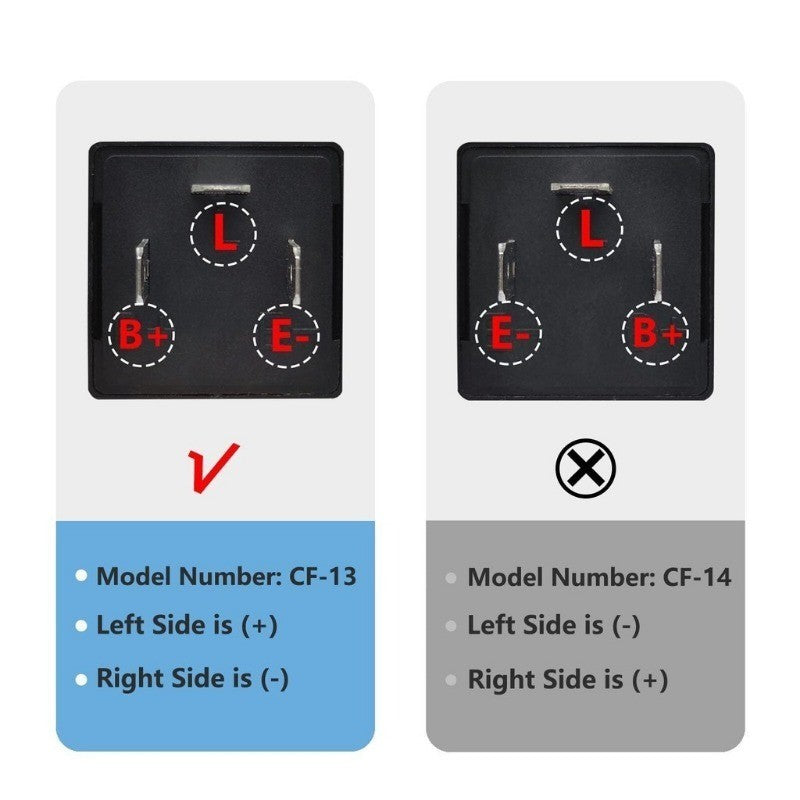 Led Flasher Relay CF-13 3 Pins Adjustable Turn Signal Relay for Led Lights Hyper Blink Flash Resolve Rapid Quick Flash Issue