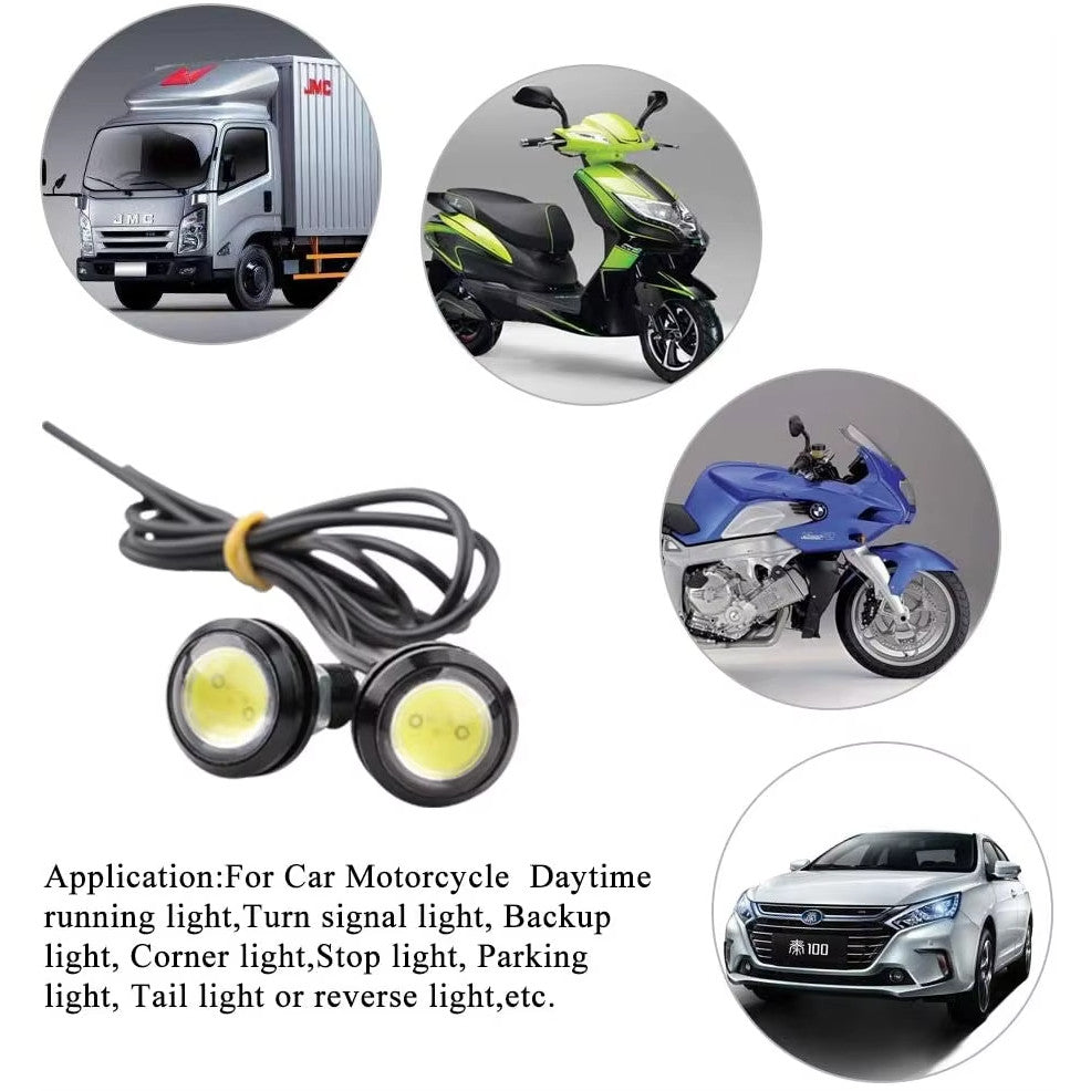 Multiple Colors 18MM Car Eagle Eye Silver Shell DRL Led Daytime Running Lights LED 12V Reversing Parking Signal Automobiles Lamp