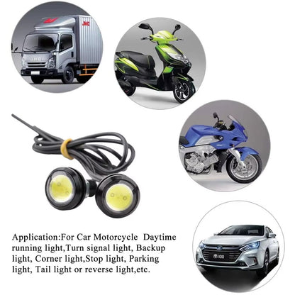 Multiple Colors 18MM Car Eagle Eye Silver Shell DRL Led Daytime Running Lights LED 12V Reversing Parking Signal Automobiles Lamp