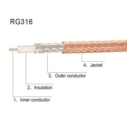 Antenna Cable Male To UHF SO-239 Female Connectors 15cm 6 Inch for Amplifier