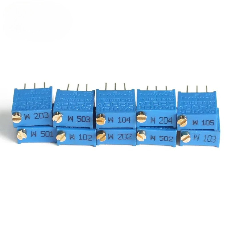 10/5PCS 3296W Trimming Potentiometer 200R 500R 1K 2K 5K 10K 20K 50K 3296 Potentiometers Variable Resistor