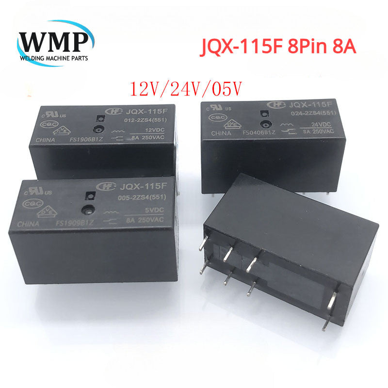 Original HF Relay JQX-115F 012 024 005-2ZS4 5V 12V 24V 8Pin 8A New