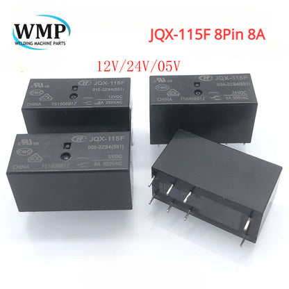 Original HF Relay JQX-115F 012 024 005-2ZS4 5V 12V 24V 8Pin 8A New