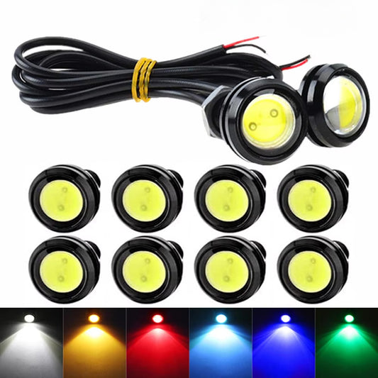 Multiple Colors 18MM Car Eagle Eye Silver Shell DRL Led Daytime Running Lights LED 12V Reversing Parking Signal Automobiles Lamp