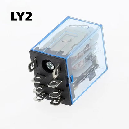 AC 220V DC 24V 12V Small Electromagnetic Relay 5A 8Pin 14Pin Coil Power Relay w Base MY2NJ LY2NJ MY4NJ HH52P HH54P