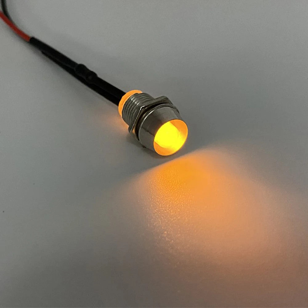 5Pcs 5mm LED with Wire Socket Pre-Wired LEDs Bulb 5V 12V 24V Emitting LED Diode with 20cm Wire Signal Indicator Lights 8mm Panel Mount