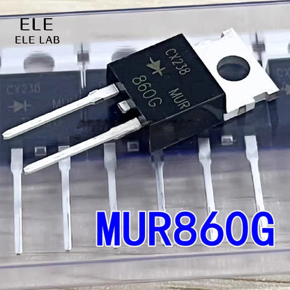 5Pcs Original MUR Series TO-220 Rectifiers MUR860 MUR1520 MUR1560 MUR1620 MUR1640 MUR1660CT 8A-16A 600V-1000V High Voltage Fast Recovery Diodes