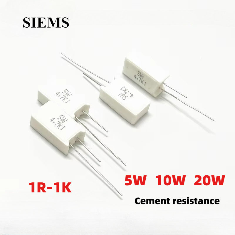 2/5Pcs RX27 vertical cement resistor 5W 10W 20W 1R-1K Ohm cement resistor
